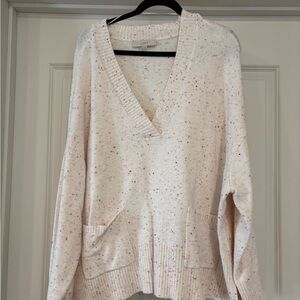 LOFT Women's Speckled V-Neck Sweater